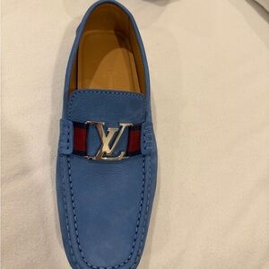 Louis Vuitton Blue Leather Loafers